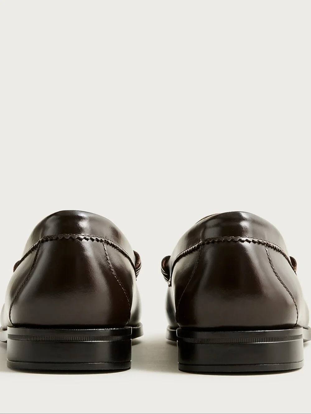 J. Crew Camden Classic Leather Penny Loafers in Dark Brown With Rubber Soles